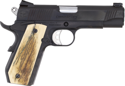 Picture of TYLER GUNWORKS 1911 COMMANDER 45ACP 4.25" 8RND BLUED/IVORY TGWCMBL45M