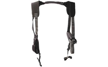 Picture of Uncle Mike's Horizontal Pro Pak Shoulder Holster, Size 15, Fits Large Auto With 4.5" Barrel, Ambidextrous, Black 0436999 77150