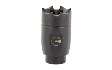 Picture of Ultradyne USA ATHENA Linear Compensator, 762NATO/308 Winchester, Fits AR-10s with 5/8X24 Threads, Black, 4.6 oz., 416 Stainless Steel, Includes Shrouded Timing Nut UD10690