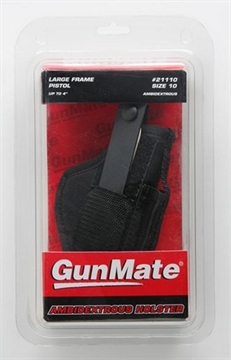 Picture of Uncle Mike's GunMate Hip Holster IWB Size 10 Black Tri-Laminate Belt Clip/Belt Loop Fits Large Frame Pistol Fits 4" Barrel Belt 2" Wide Ambidextrous C 21110