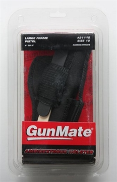 Picture of Uncle Mike's GunMate Hip Holster IWB Size 12 Black Tri-Laminate Belt Clip/Belt Loop Compatible w/Glock Fits 4-5" Barrel Belt 2" Wide Ambidextrous C 21112