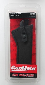 Picture of Uncle Mike's GunMate Hip Holster OWB Size 34 Black Tri-Laminate Belt Loop Fits Med/Lg Revolver Fits 4-6.50" Barrel Right Hand C 21034