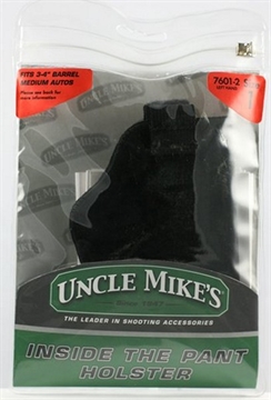 Picture of Uncle Mike's Inside The Pants Holster IWB Size 01 Black Suede Like Belt Clip Fits Medium Autos Fits 3-4" Barrel Left Hand 76012
