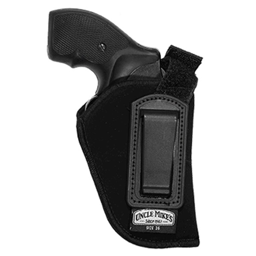 Picture of Uncle Mike's Inside The Pants Holster Open Top Size 36 Black Suede Like Belt Clip Fits Sm Frame 5rd Revolver Right Hand 76361