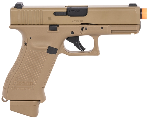 Picture of Umarex Glock Air Guns G19X Gen5 Air Soft CO2 6mm, 14+1, Steel Slide, Coyote Tan Polymer Frame, Coyote Polymer Grips 2276338