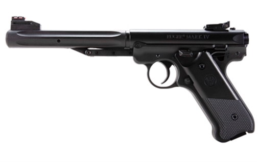 Picture of Umarex Ruger MKIV, Single Shot Air Pistol, 177 BB, 5.3" Barrel, 360 Feet Per Second, Matte Finish, Black, Polymer Grips 2244245
