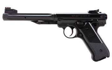 Picture of Umarex Ruger MKIV, Single Shot Air Pistol, 177 BB, 5.3" Barrel, 360 Feet Per Second, Matte Finish, Black, Polymer Grips 2244245