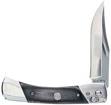 Picture of Uncle Henry Bear Paw 3.80" Folding Plain 7Cr17MoV SS Blade, Black/SS Wood Laminate Handle 1222013