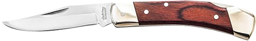 Picture of Uncle Henry LB5 Smokey II Folding Clip Point Plain Stainless Steel Blade 3.70" Wood Handle Includes Sheath LB5CP