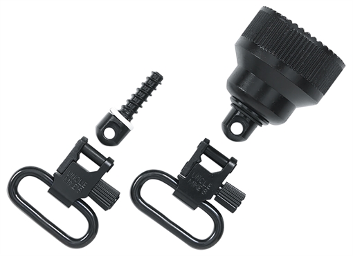 Picture of Uncle Mike's Mag Cap Swivel Set made of Steel with Blue Finish, 1" Loop Size & Quick Detach Style for 20 Gauge Remington 870 & 870 Youth Includes Two Super Swivels 18015