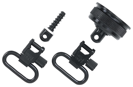 Picture of Uncle Mike's Mag Cap Swivel Set made of Steel with Blued Finish, 1" Loop Size & Quick Detach Style for 12 Gauge Remington 11-87 Includes Two Super Swivels 18032