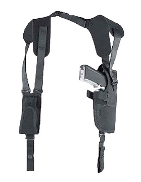 Picture of Uncle Mike's Pro-Pak Vertical Shoulder Holster Shoulder Size 01 Black Nylon Harness Fits Medium Autos Fits 3-4" Barrel Right Hand 75011
