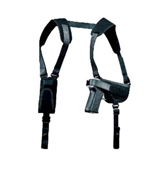 Picture of Uncle Mike's Pro-Pak Horizontal Shoulder Holster Shoulder Size 0 Black Nylon Harness Fits Sm/Med DA Revolver Fits 2-3" Barrel Right Hand 77000