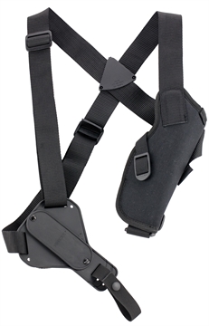 Picture of Uncle Mike's Sidekick Vertical Shoulder Holster Shoulder Size 0 Black Cordura Harness Fits Sm/Med DA Revolver Fits 2-3" Barrel Right Hand 83001