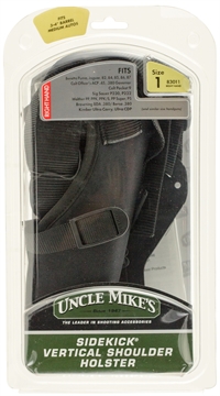 Picture of Uncle Mike's Sidekick Vertical Shoulder Holster Shoulder Size 01 Black Cordura Harness Fits Med/Large Semi Autos Fits 3-4" Barrel Right Hand 83011