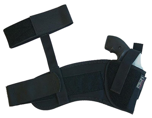 Picture of Uncle Mike's Ankle Holster Ankle Size 0 Black Kodra Nylon Velcro Fits Sm Frame 5rd Revolver w/Hammer Spur Fits 2" Barrel Right Hand 88201