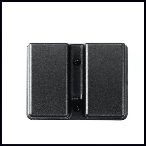 Picture of Uncle Mike's Kydex Double Mag Case Black Kydex Belt Clip 9mm Luger 40 S&W Belts 1.75" Wide 51361