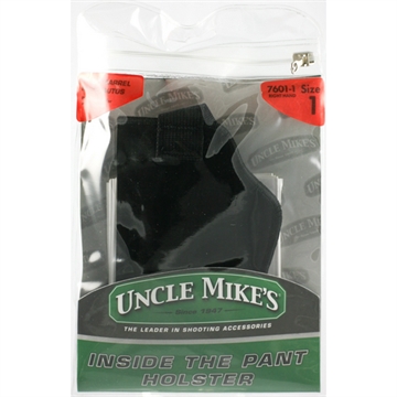 Picture of Uncle Mike's Inside The Pants Holster IWB Size 01 Black Suede Like Belt Clip Fits Medium Autos Fits 3-4" Barrel Right Hand 76011