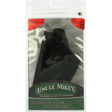 Picture of Uncle Mike's Inside The Pants Holster IWB Size 15 Black Suede Like Belt Clip Fits Large Autos Fits 3.75-4.50" Barrel Right Hand 76151
