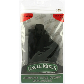 Picture of Uncle Mike's Inside The Pants Holster IWB Size 16 Black Suede Like Belt Clip Fits Med/Large Semi Autos Fits 3.25-3.75" Barrel Right Hand 76161