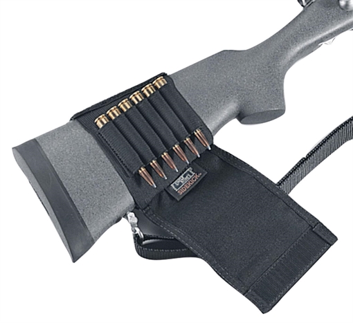 Picture of Uncle Mike's Plain Black Cartridge Holder Rifle Buttstock 88482