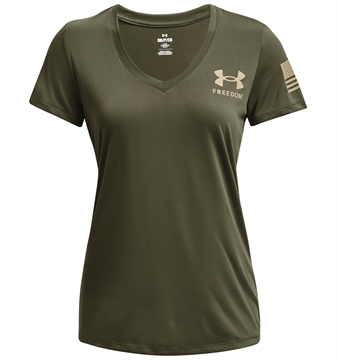 Picture of Under Armour Women's UA Tech Freedom Short Sleeve V-Neck 1369471390SM