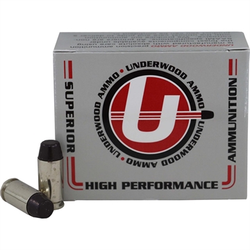 Picture of Underwood Ammo Hard Cast Flat Nose Handgun Ammunition 40 S&W 200gr FN 1000 fps 20/ct 740