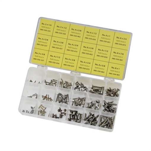 Picture of UNPLATED STEEL FLAT HEAD WOOD SCREW KIT 080550000 -
