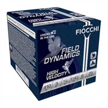 Picture of Fiocchi Field Dynamics High Velocity 410Gauge 3" 11/16oz 8Shot 25 Per Box/10 Case 410HV8