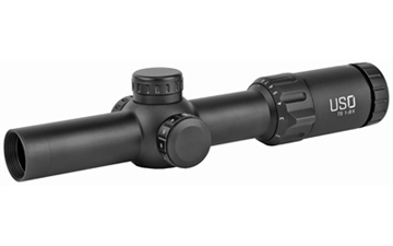 Picture of US Optics TS Series Rifle Scope, 1-8X24mm, 30mm Main Tube, Second Focal Plane, 0.5 MOA Adjustments, Black, Simple Crosshair Reticle with Red Dot TS-8X SFP
