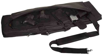 Picture of US PeaceKeeper RAT Case Water Resistant Black 600D Polyester w/ Padding Adjustable Straps Air Vents & Front Pocket w/ Triple Mag Pouch P30036