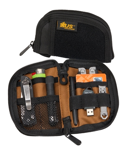 Picture of US PeaceKeeper EDC Pocket Organizer, 3.5"x6", 1000 Denier Nylon, Black/Tan P22039