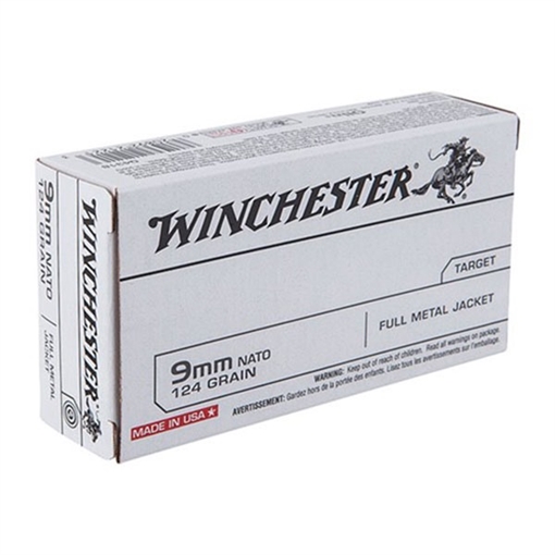 Picture of WINCHESTER USA PISTOL AMO 9MM 124GR FMJ 50RD (10 BOXES PER CASE) Q4318