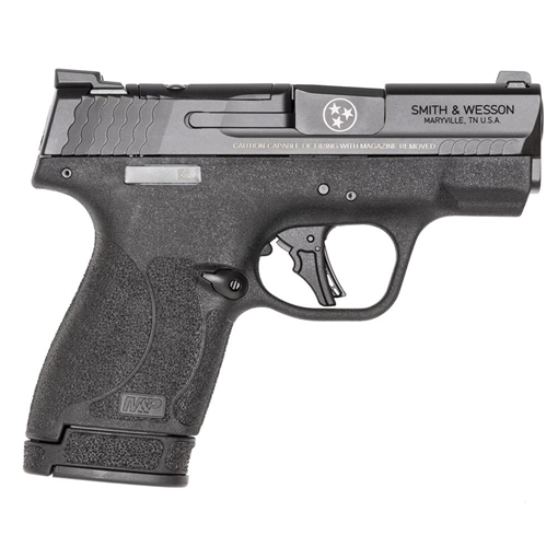 Picture of USED Smith & Wesson M&P 9 Shield Plus OR TN Logo Handgun 9mm Luger 10rd Magazine 3.1" Barrel Night Sights Thumb Safety 14119U 022188904420