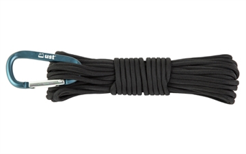 Picture of UST - Ultimate Survival Technologies Para 550 Utility Cord, 30 Foot, 100% Nylon, Includes Carabiner, Black 1146761
