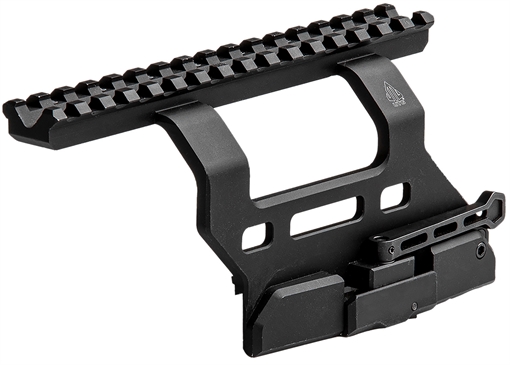 Picture of Leapers MTUAK01 Quick-Detachable AK Side Mount Matte Black Anodized Aluminum 6.69" Long MTUAK01 MT-UAK01