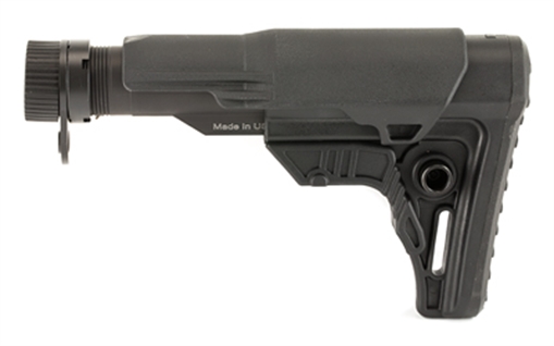 Picture of Leapers, Inc. - UTG UTG PRO, Mil-spec Stock Kit, Black Finish, Fits AR-15, Compact Size, Includes Cheek Rest Plus Removable Extended Cheek Rest Insert, Rubberized Butt Pad, Mil-spec Extension Tube, Buffer, Buffer Spring, Receiver End Plate and Castle Nut, Black RBUS4BM