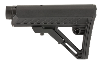 Picture of Leapers, Inc. - UTG Model 4, Combat Ops S2, Stock Kit, 6-Position Mil-Spec Stock Assembly, includes Extension Tube, Buffer, Buffer Spring, Tear-drop Ring and Castle Nut, Black Finish RBUS2BM