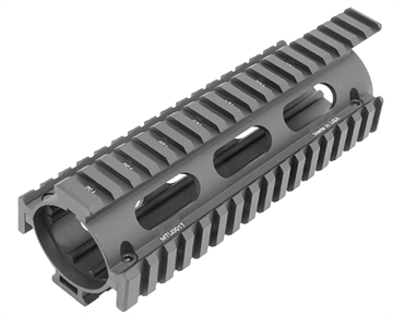 Picture of UTG Pro Pro Quad Rail Drop-In Handguard Extended Black Anodized Aluminum Picatinny Rail AR-15 Carbine MTU001T
