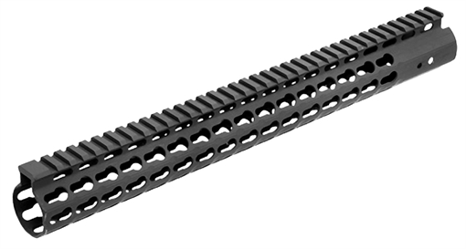 Picture of UTG Pro Pro Slim Rail Handguard Free-Floating 15" L Aluminum Material with Black Anodized Finish, KeyMod Slots & Picatinny Rail for AR-15 MTU019SSK