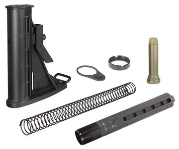 Picture of Leapers, Inc. - UTG Model 4, 6-Position Mil-Spec Stock Assembly w/ Buffer, Buffer Tube, & Spring, Black RBU6BM