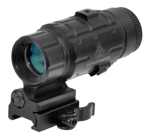 Picture of Leapers, Inc. - UTG SWATFORCE Magnifier Series, 25mm, 3X Magnifier with Innovative Flip-to-side, with Quick Detach Mount, Black SCP-MF3WEQS SCPMF3WEQS