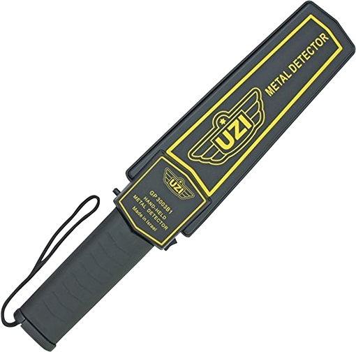 Picture of Uzi Accessories Handheld Metal Detector Black/Yellow High-Impact Plastic Features LED Light UZIHHSC1