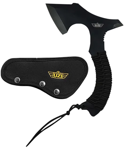 Picture of Uzi Accessories Throwing Axe 7" Plain Stainless Steel Blade, Black Paracord Wrapped Stainless Steel Handle 12.20" OAL UZKAXE5