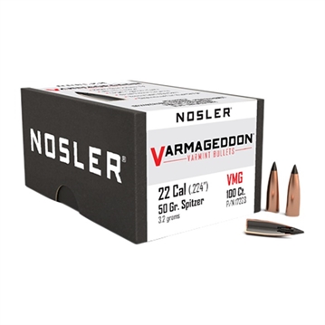 Picture of Nosler VARMAGEDDON 22 CAL (0.224'') FLAT BASE SPITZER 50GR 100/BOX 17223