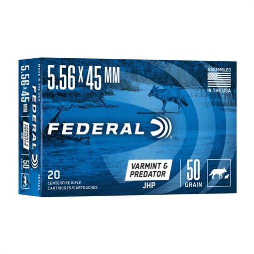 Picture of Federal 5.56X45MM 50GR JACKETED HOLLOW POINT 20/BOX AE556G