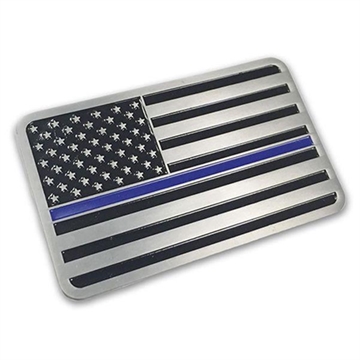 Picture of Thin Blue Line Vehicle Emblem - Thin Blue Line American Flag EMBLEM-TBL-AMERICAN
