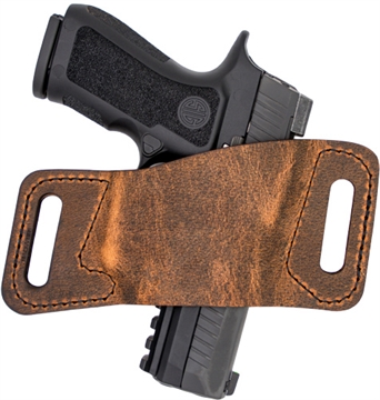 Picture of Versacarry Water Buffalo Quick Slide Belt Slide Holster, Fits 1911 Style Pistols, Ambidextrous, Distressed Brown Leather WBAOWB22