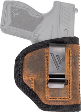 Picture of Versacarry Ranger, Inside Waistband Holster, Fits CZ 2075 RAMI, Diamondback DB9, Glock 42/43/48, S&W Shield/Shield Plus and Shield EZ, Springfield XDs, Taurus GX4 and Similar Size Pistols, Leather, Distressed Brown, Right Hand RA2113