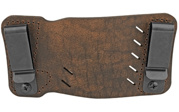 Picture of Versacarry Orion IWB/OWB Holster, Fits Most Double Stacked Semi-Automatic Pistols, Distressed Brown Color, Water Buffalo Leather, Right Hand 22101